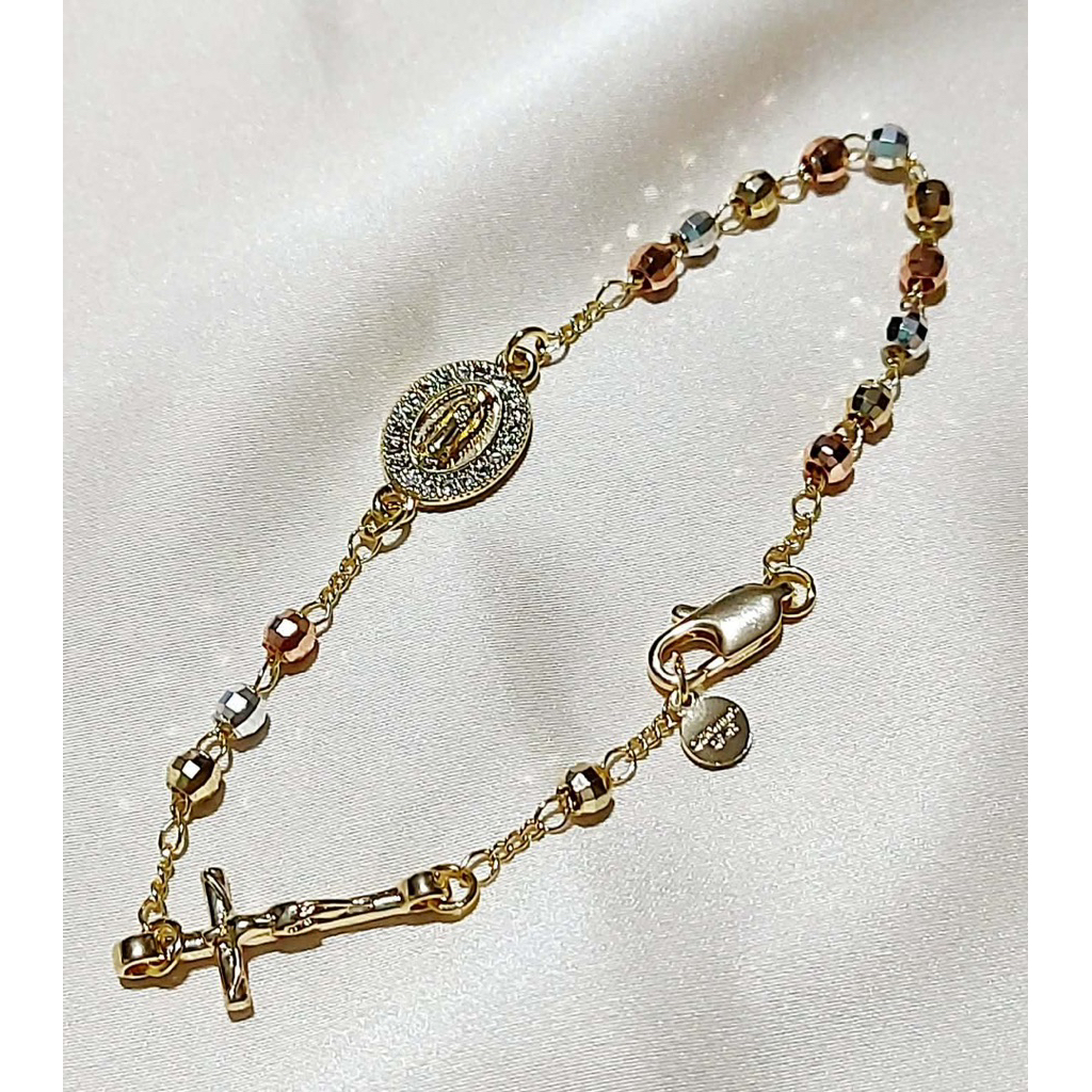 Tri-Color Rosary Bracelet | Miraculous Medal & Crucifix product photo 5