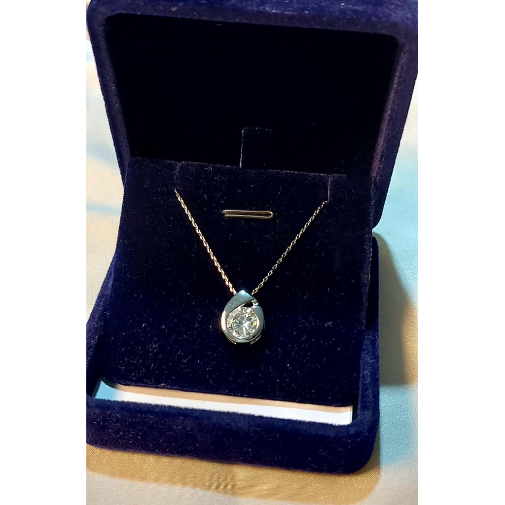 Floating Crystal Teardrop Pendant | Platinum Setting product photo 4