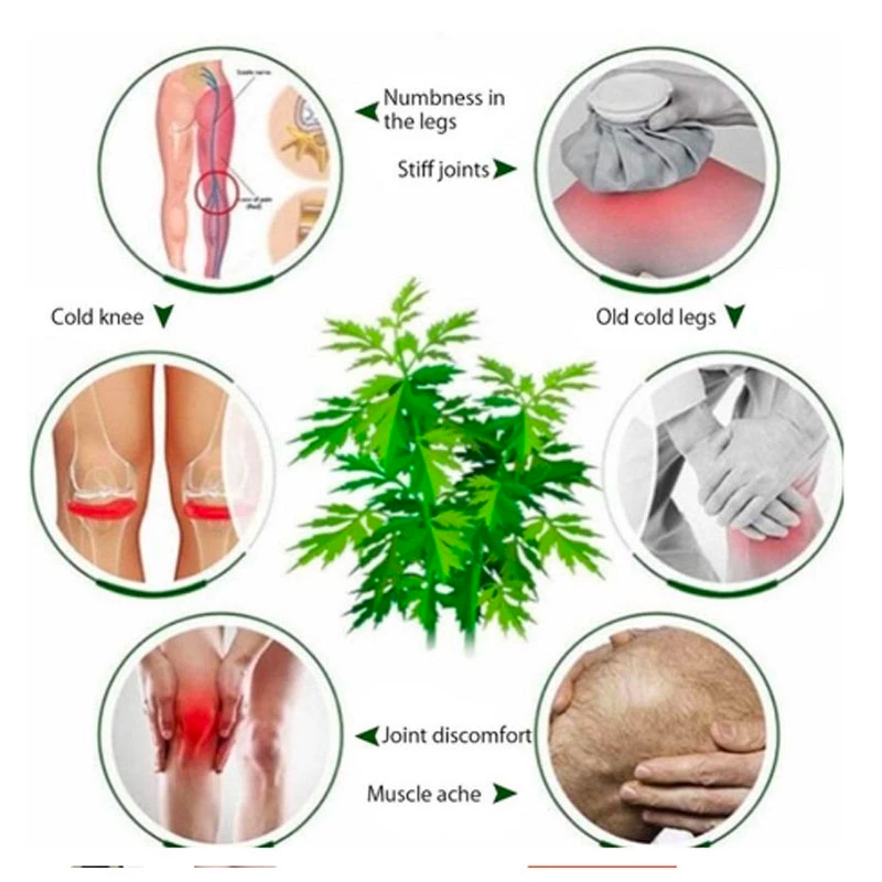 2Pcs Self Relieve Pain Improve Blood Circulation Breathable Warm Wormwood Knee Pad — view 6