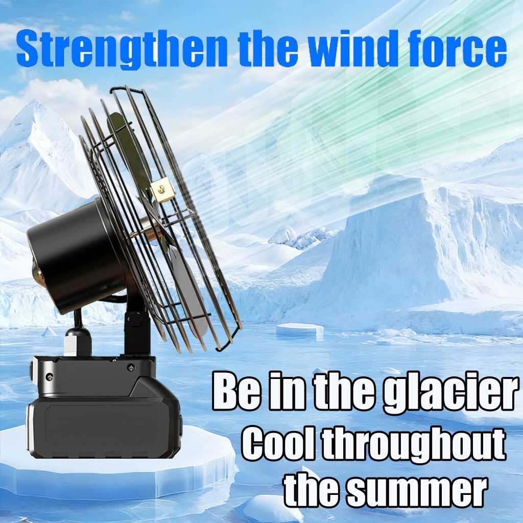 8 Inch Portable Camping Fan Cordless Rechargeable Fan High Power Outdoor Lithium Battery Fan - Image 3