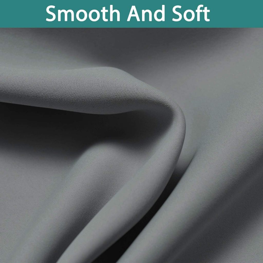 5/6/7/8/9ft 100% Blackout Curtains with Black Liner Thermal Insulated Noise Reducing Full Shading - Image 5