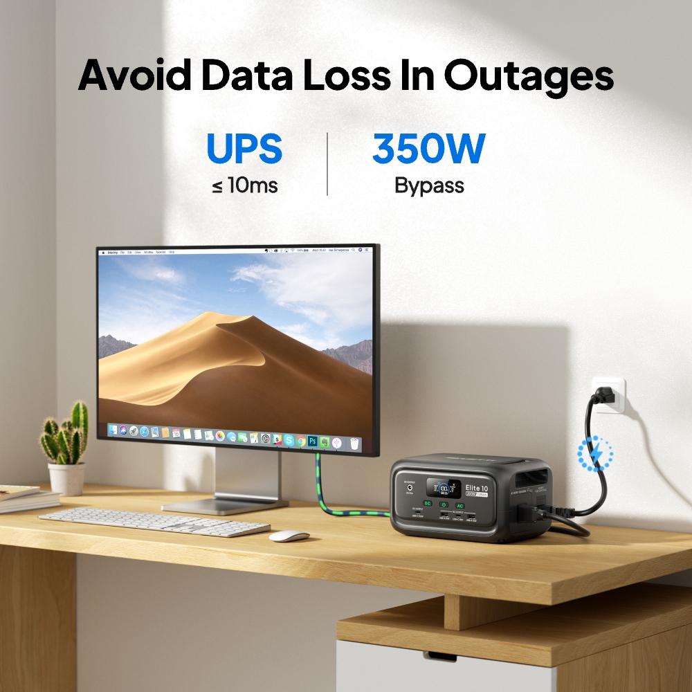 BLUETTI Portable Power Station Elite 10, 128Wh 34,595mAh LiFePO4 Battery with 200W AC Outlet — view 5