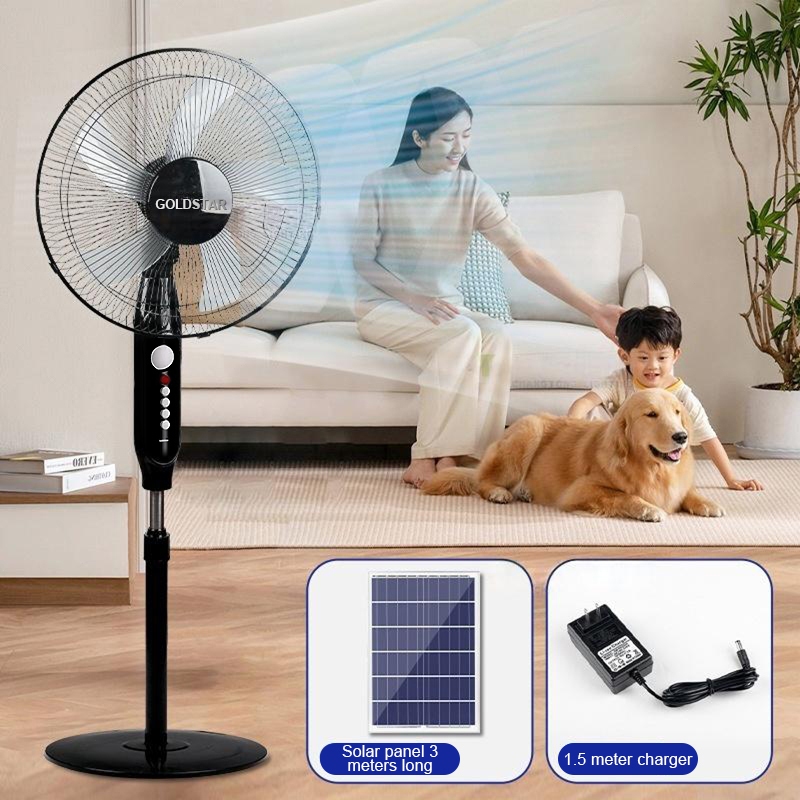 Gold Star 16 Inch Solar Fan Powerful Electric Fan Wall Fan Multifuction Stand Fan Rechargeable Fan - Image 6