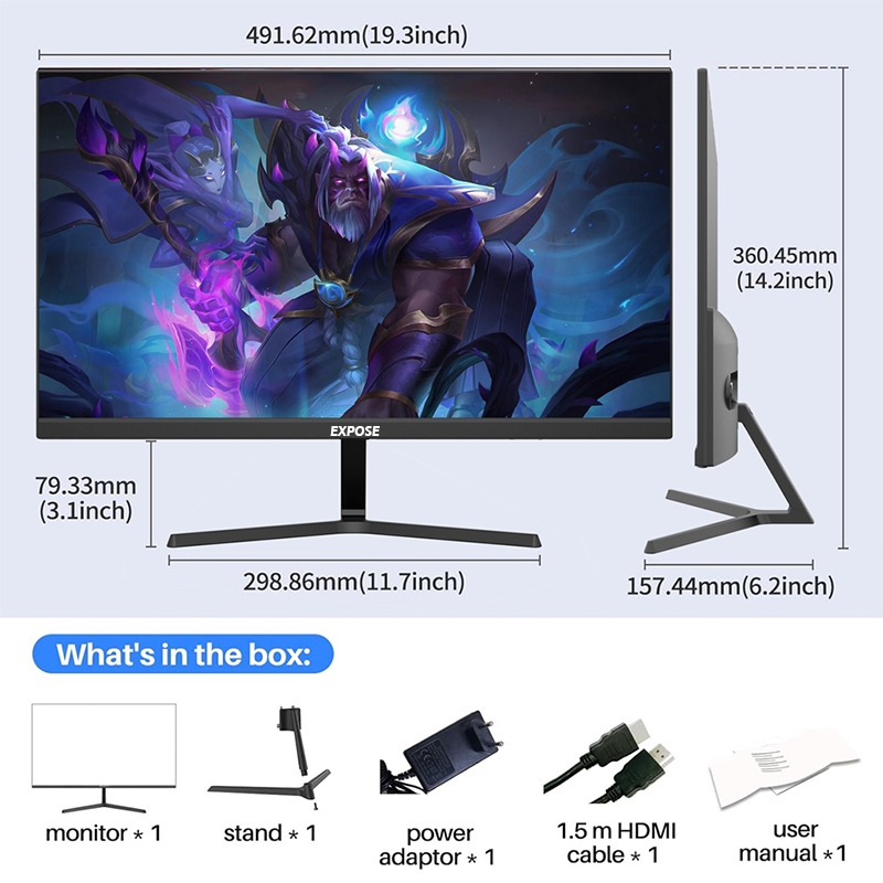 Expose 24 Inch Monitor 27 Inch 75Hz/165Hz IPS 1080P Gaming Monitor Computer 27 Inch 2K/4K Monitors - Image 6