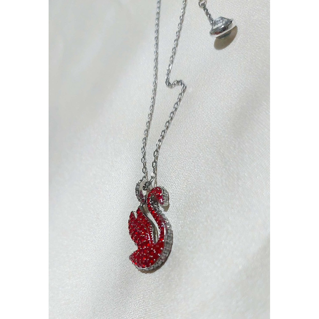 Swan Necklace in Platinum Setting | Adjustable 16–18 Inches product photo 2