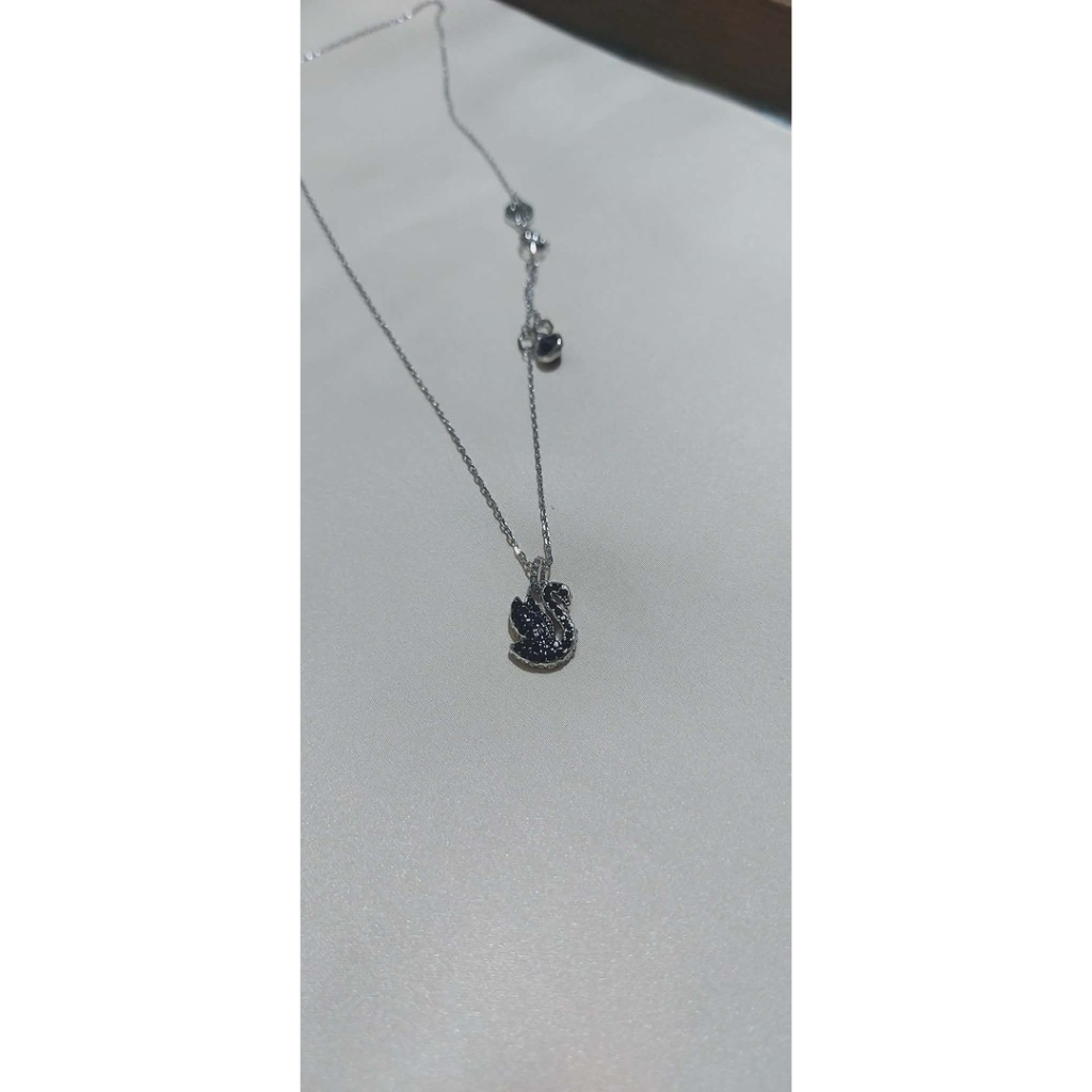 Elegant Black Swarovski Necklace | Black Swarovski & White Diamond Accents | Adjustable product photo 2