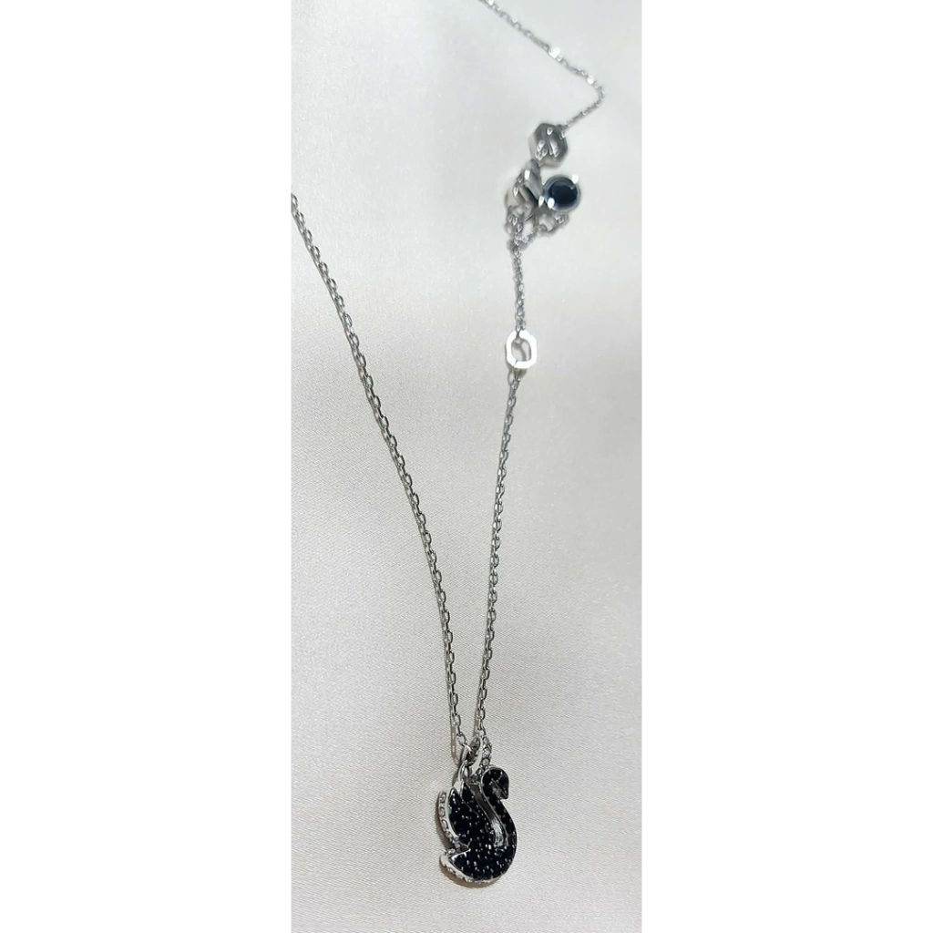 Elegant Black Swarovski Necklace | Black Swarovski & White Diamond Accents | Adjustable product photo 4