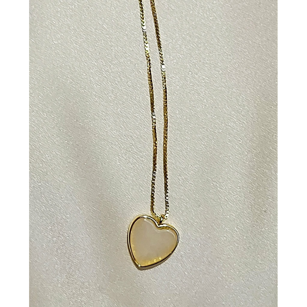 Heart Framed Moonstone Necklace | Yellow Gold Setting | Elegant Statement Piece product photo 5