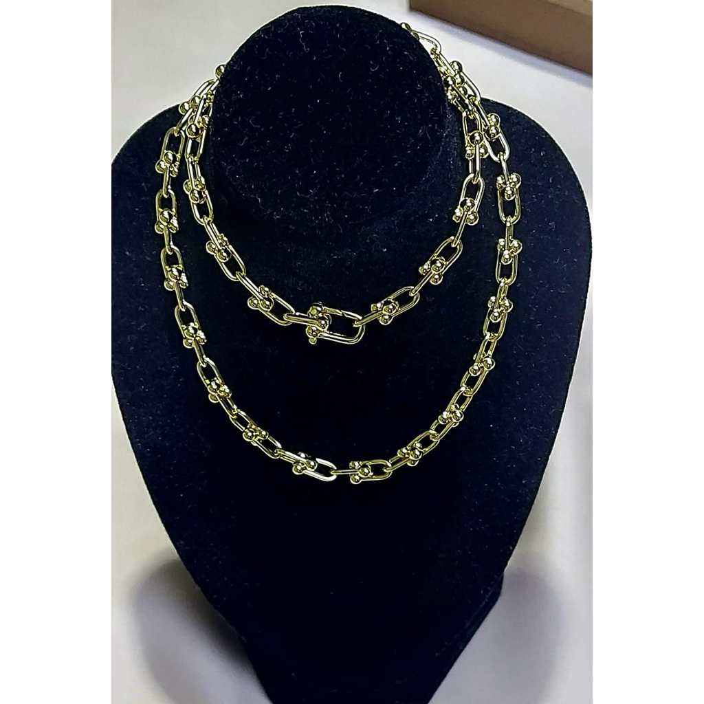 Hardware Link Necklace | Yellow Gold Setting | 16 Inches product photo 3