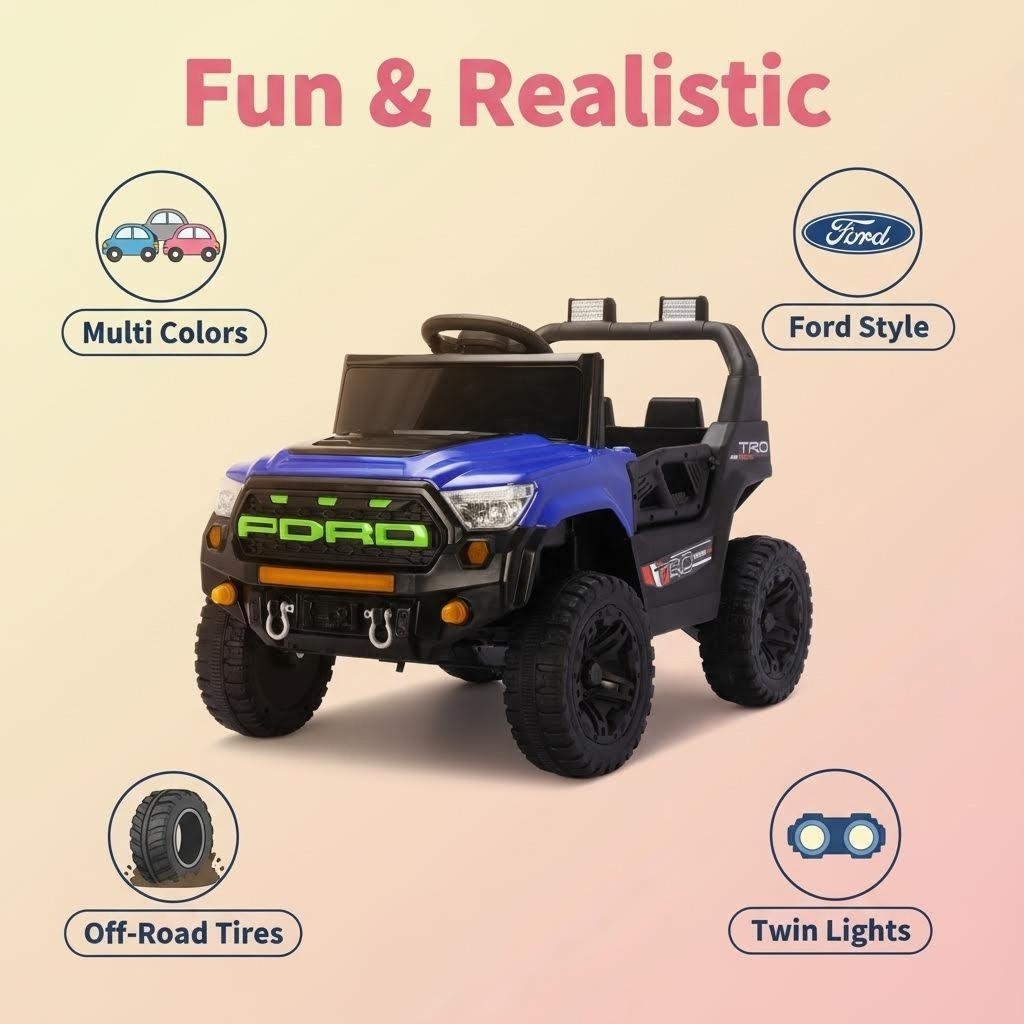 PRRD Rechargeable Car For Kids up to 6 years old wit music and light wit remote control and manual - Image 5