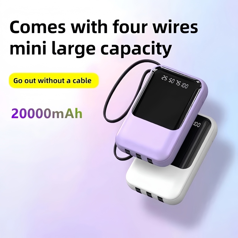 Original  20000 mAh Power Bank 22.5W Mini Powerbank Built in Cables Portable fast charging - Image 8