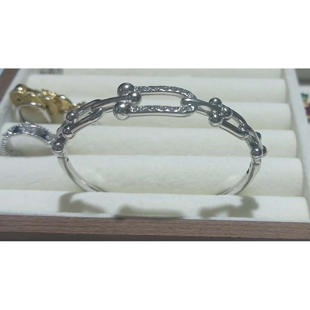 Hardwear Inspired Thin Bangle | 17–17.5 cm | Platinum Setting product photo 5