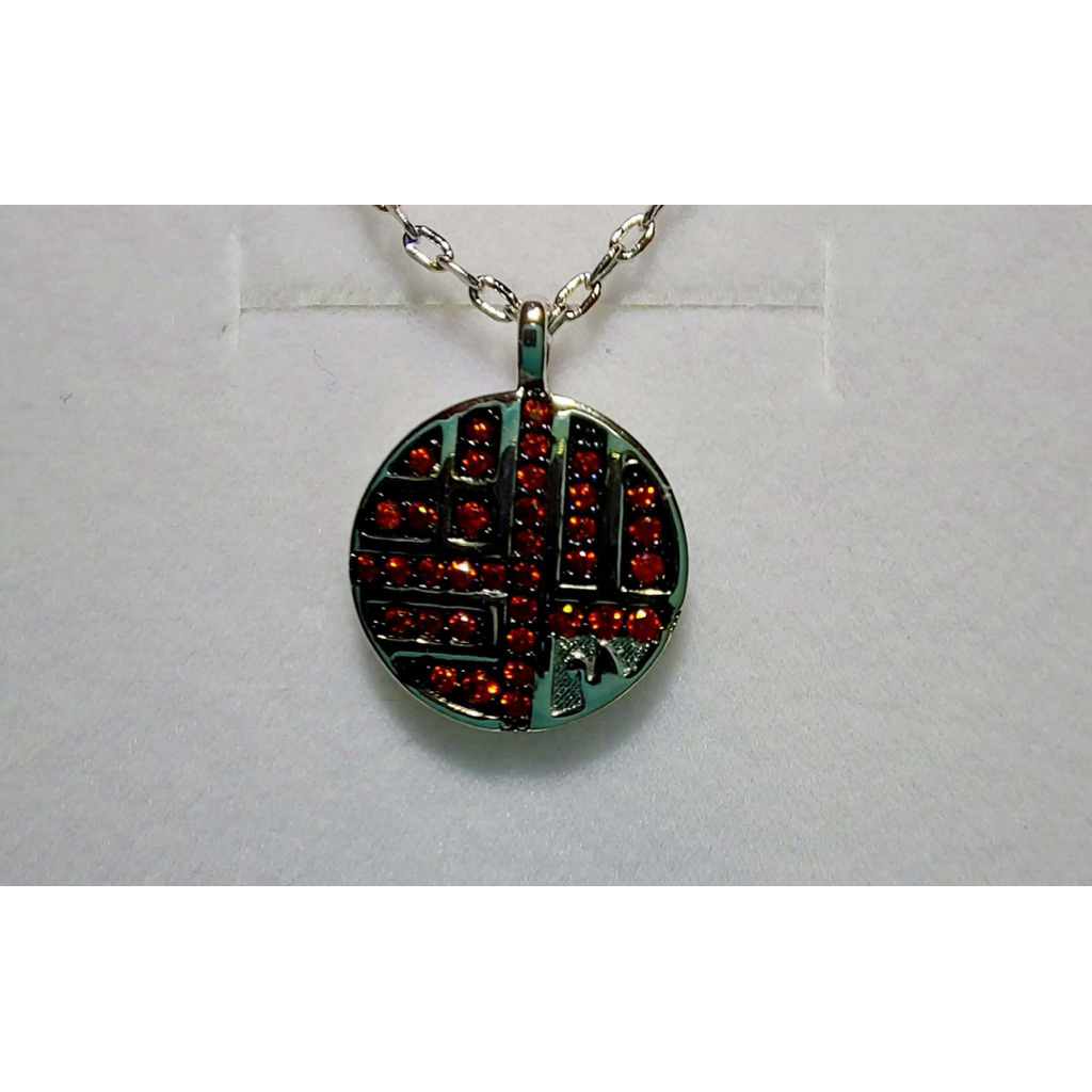 Chinese Full Blessing Crystal Necklace | Red Stone Pendant product photo 4