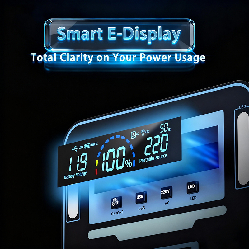 1000W Portable Power Station 988000mAh 220V With 45W Solar Panel For Home Outdoor Emergency — view 8