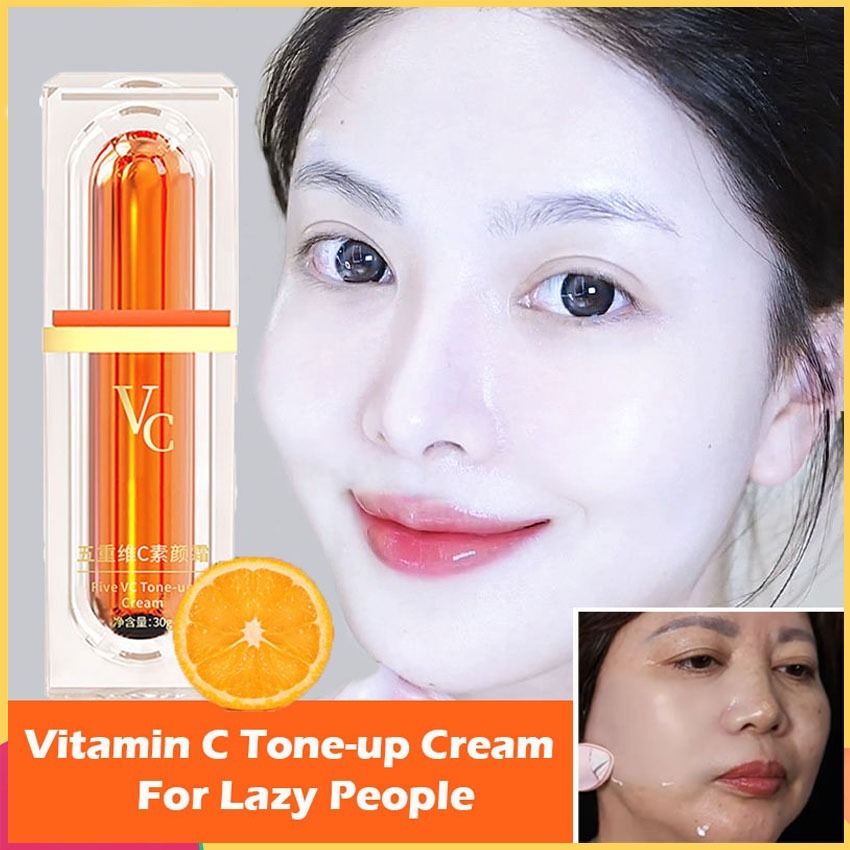 Five vitamin C tone up cream Supplement Cream Lazy Cream Makeup Cream Moistuinre makeup cream 30g