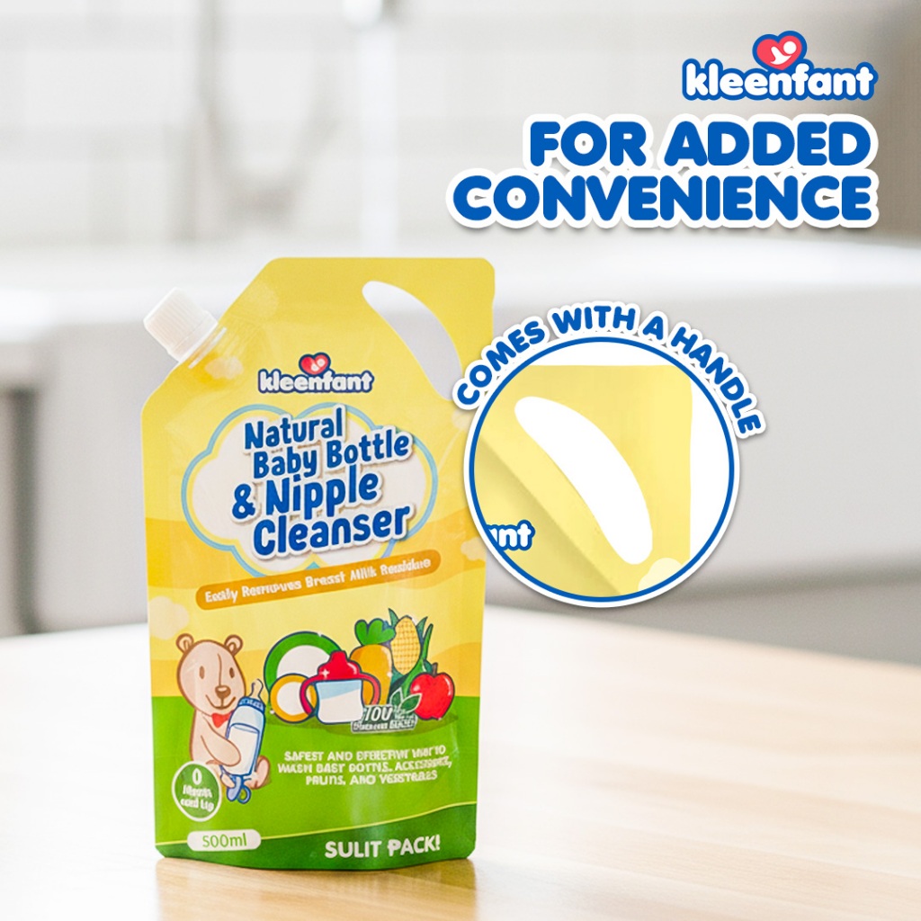 Kleenfant Natural Baby Bottle and Nipple Cleanser (500ml) Refill Pack of 2 Feeding Bottle Wash - Image 4