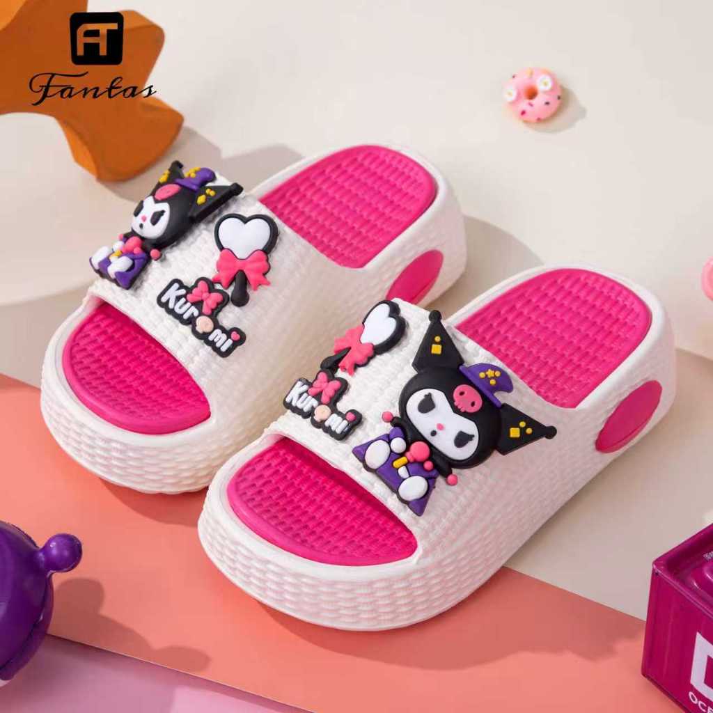 Kuromi Slippers for Kids EVA High quality Thick Soled Sandals Outdoor Indoor Girls Shoes - Image 8