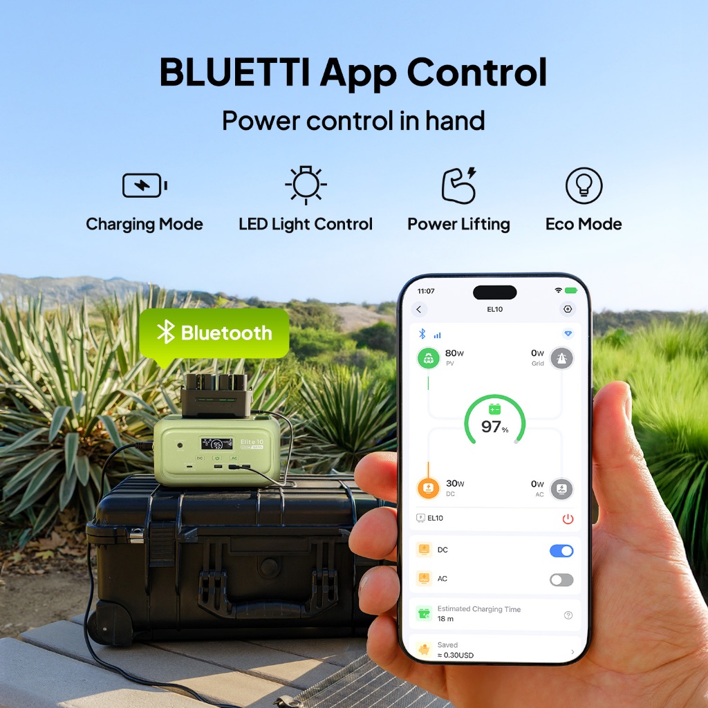 BLUETTI Portable Power Station Elite 10, 128Wh 34,595mAh LiFePO4 - Image 6