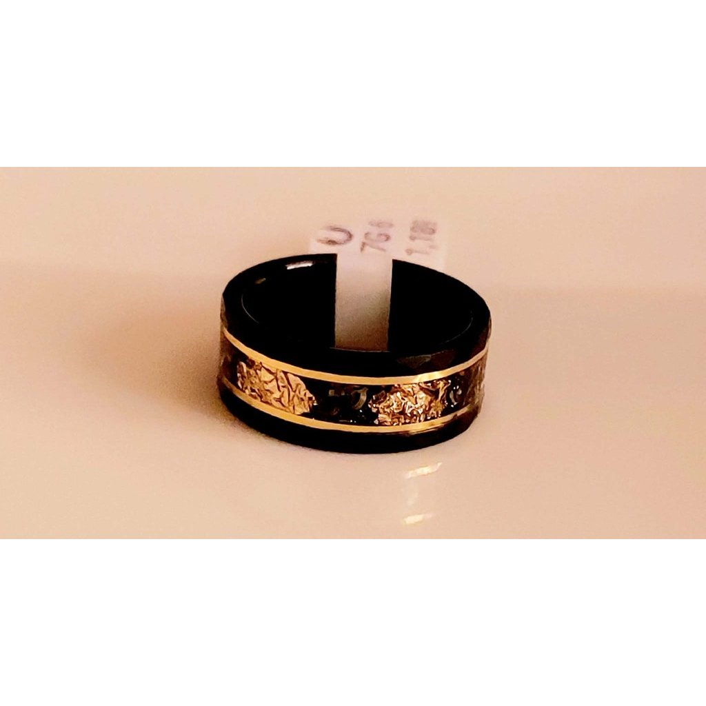 Black Tungsten Ring Size 6 | 18K Gold Inlay Design | Lifetime Quality Band product photo 5