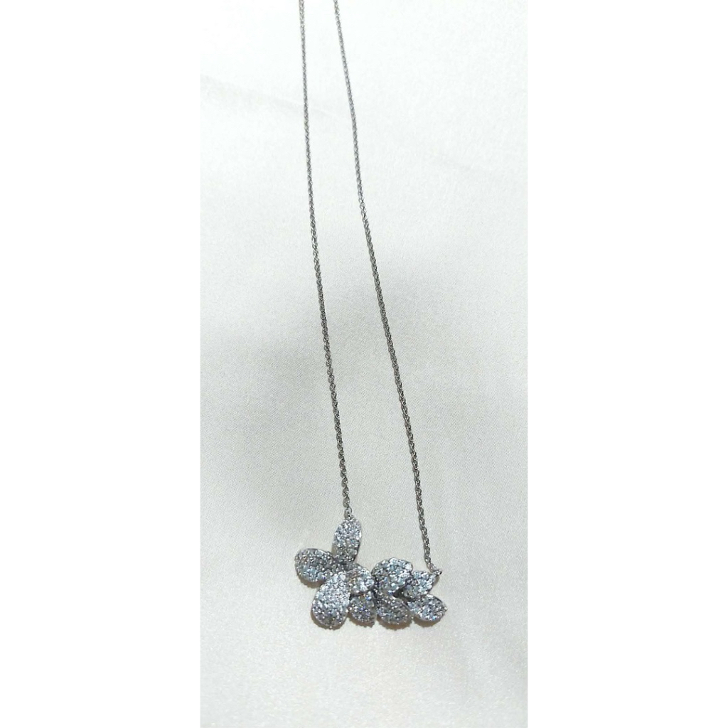 Elegant Petal Leaves Necklace | Pavé Diamond Accents | Adjustable Length product photo 5