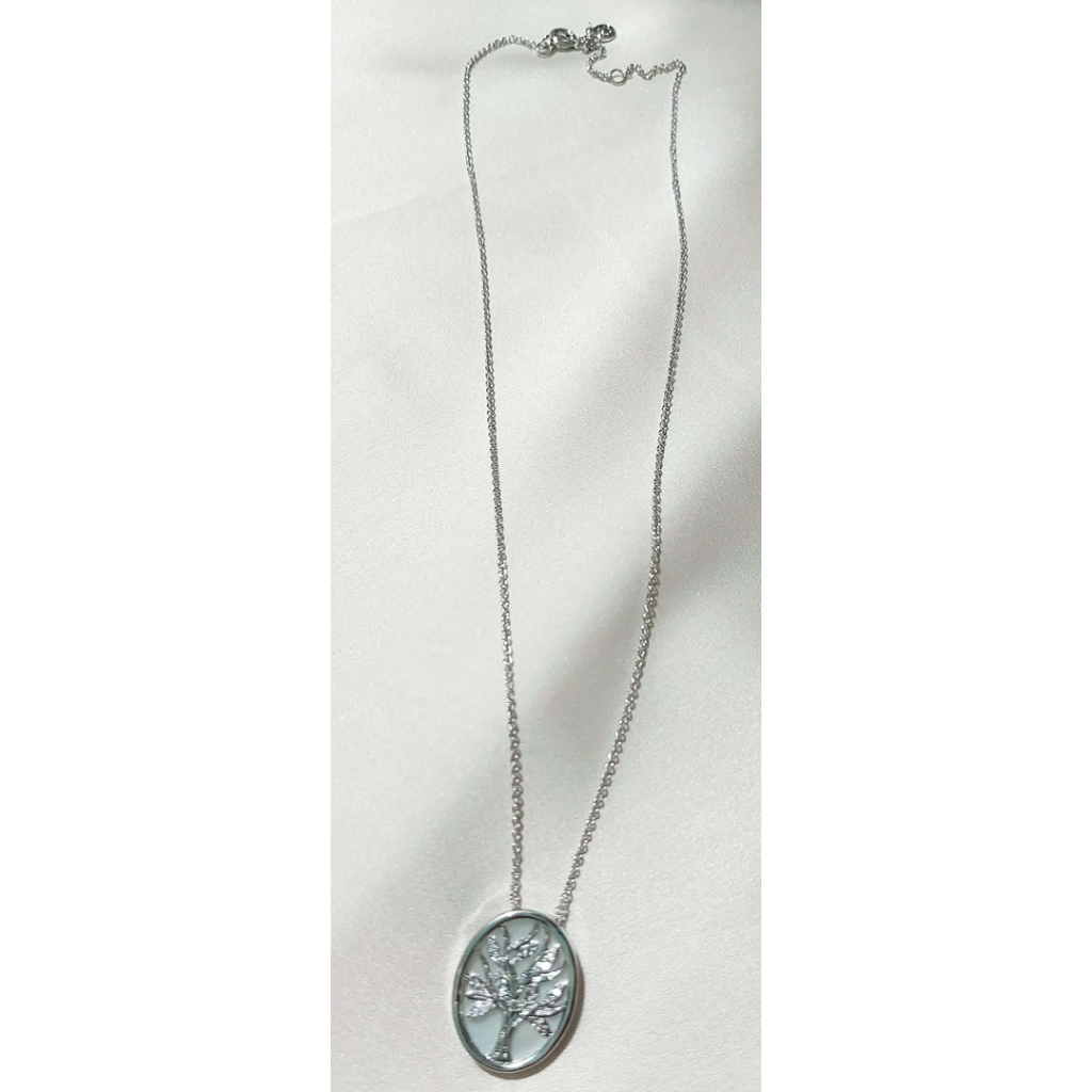 Elegant Money Tree /Tree of Life Pendant Necklace |Real Mother of Pearl Inlay w/dia. product photo 5