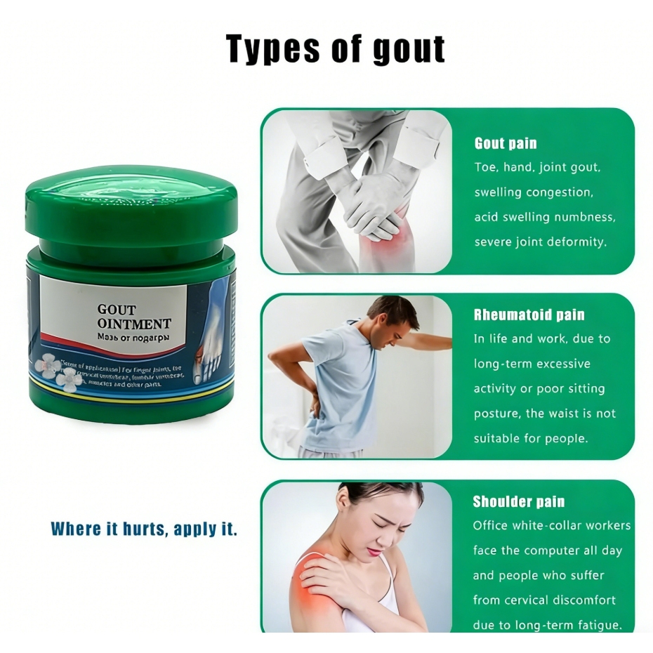 BEST SELLING!Gout Cream Treatment Gout Cause Waist Shoulder Leg Joint pain ointment pain relief gout — view 3