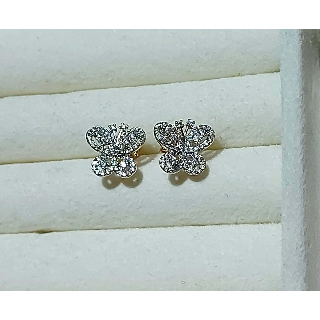 Petite Diamond Butterfly Earrings | Champagne Setting product photo 1