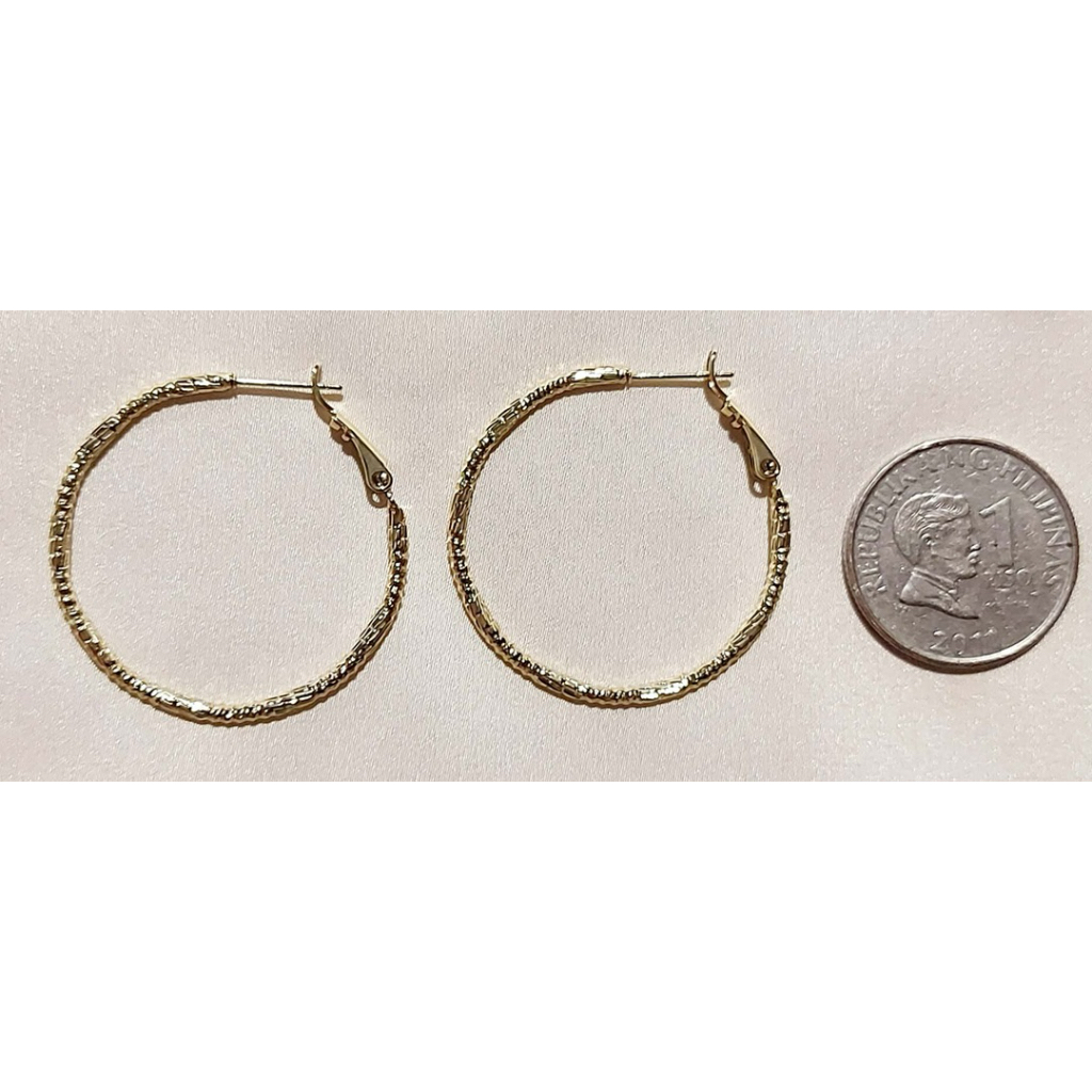 Vintage Art Deco Huge Hoop Earrings | Yellow Gold Setting product photo 1
