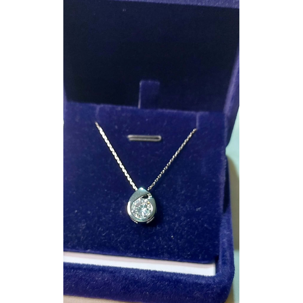 Floating Crystal Teardrop Pendant | Platinum Setting product photo 5