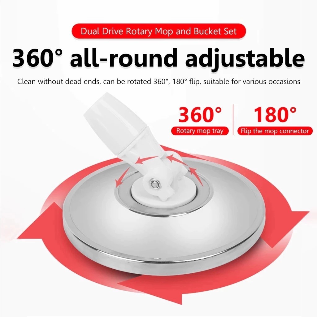 Vivid 360 Rorating Map Spin Mop with Squeezer Heavy Duty Tornado Mop Bucket Set for Floor Cleaning - Image 7
