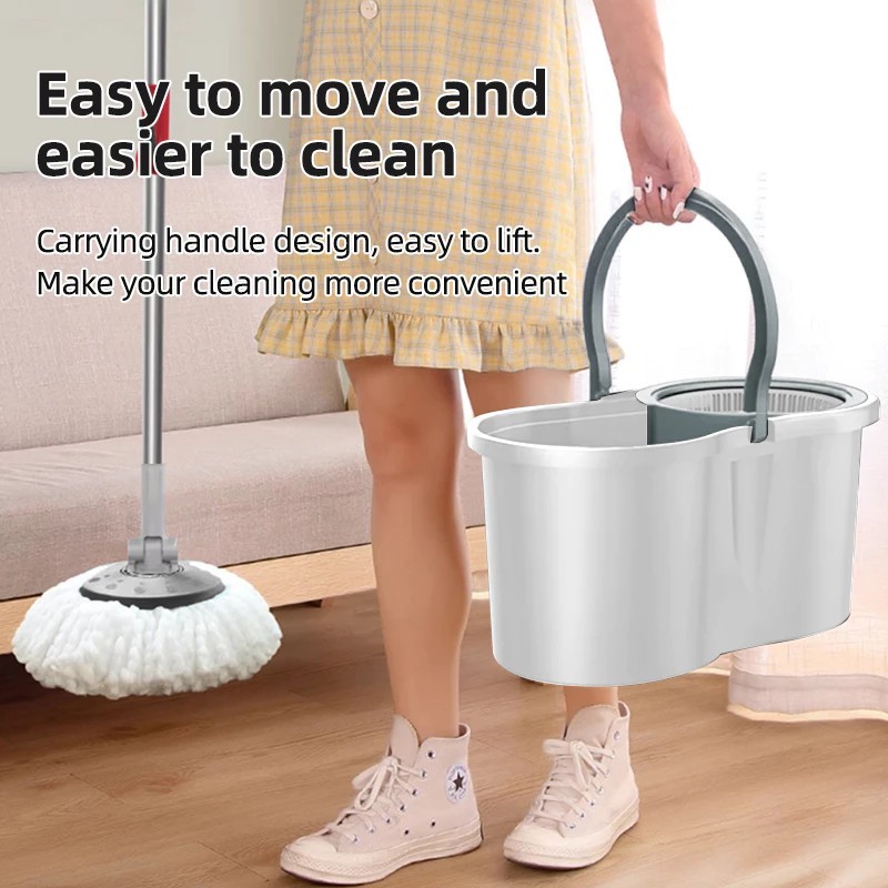 Vivid 360 Rorating Map Spin Mop with Squeezer Heavy Duty Tornado Mop Bucket Set for Floor Cleaning - Image 3