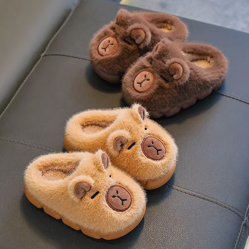 Plush cute rabbit children slippers boys soft sole non slip home fur kids girls Indoor slipper - Image 6
