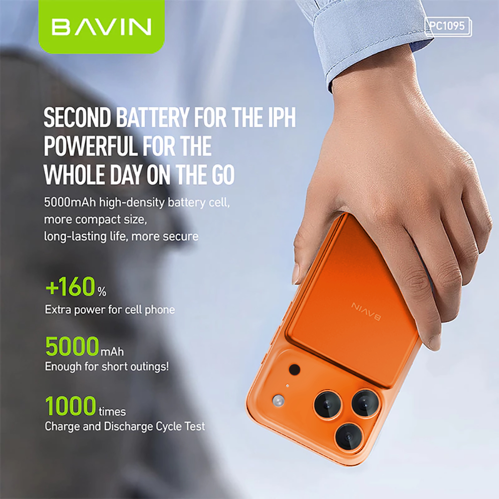 BAVIN PC1095 / PC1106 10000mAh 15W Ultra Thin Fast Charging Wireless Powerbank w/ Free Magnetic Ring - Image 5
