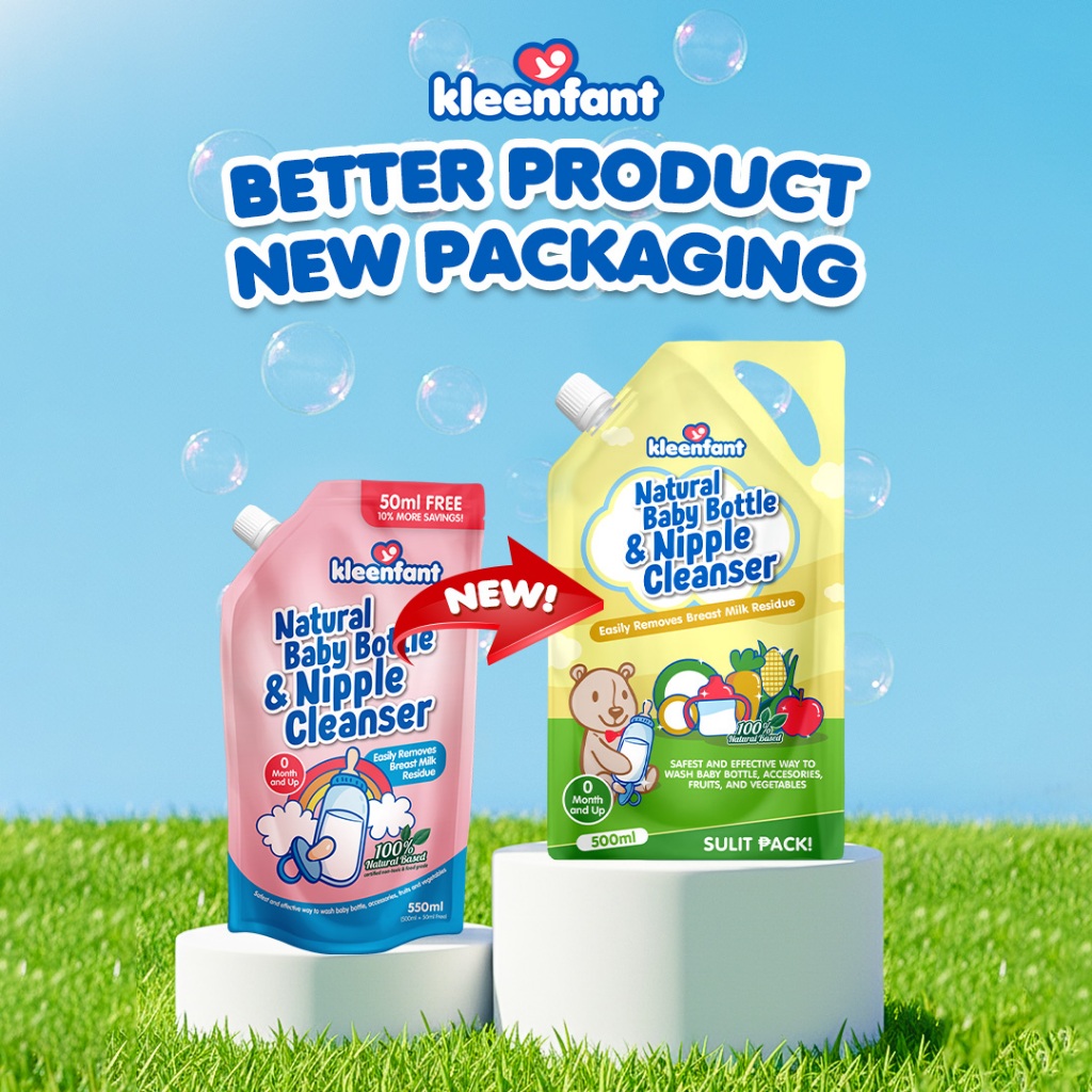 Kleenfant Natural Baby Bottle and Nipple Cleanser (500ml) Refill Pack of 2 Feeding Bottle Wash - Image 3