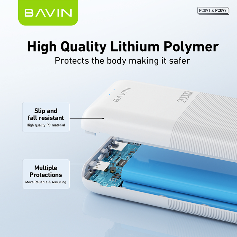 BAVIN PC091 20000mAh / PC097 10000mAh Portable Powerbank 2.1A Quick Charging Dual Input & USB Output - Image 5