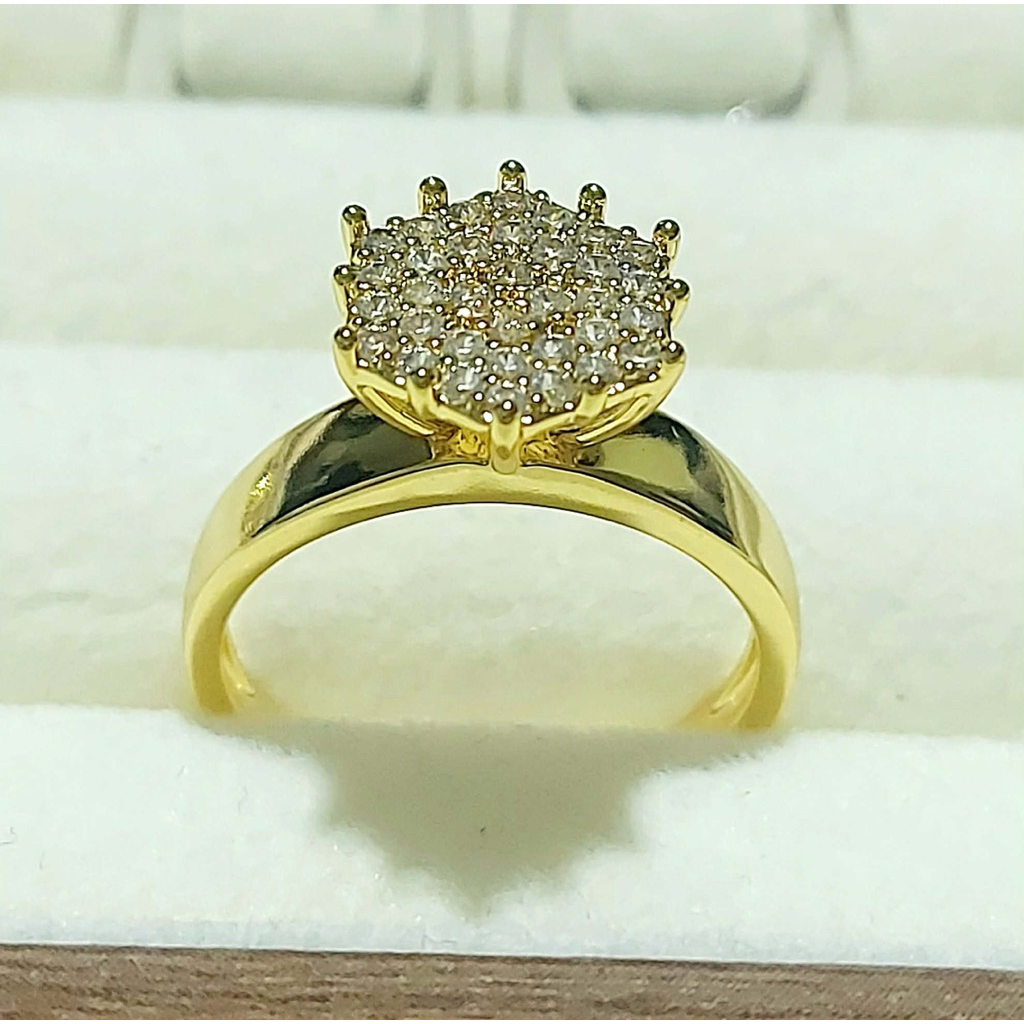 Diamond Cluster Halo Ring – Yellow Gold (Size 8) product photo 4