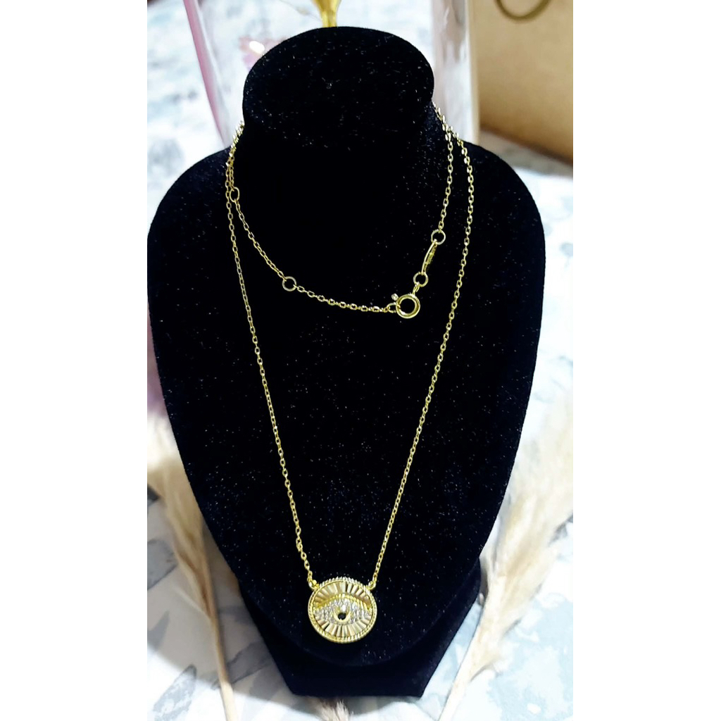 Anti Evil Eye Necklace in Yellow Gold Setting | Adjustable 16–18 Inches product photo 3