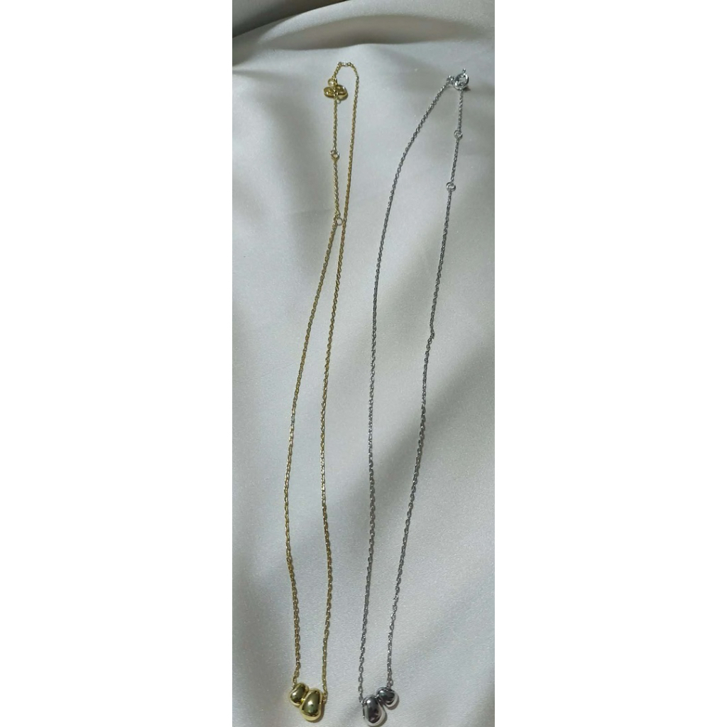 Bottg@ V Inspired Minimalist Double Bead Necklace | Adjustable 16–18 Inches product photo 2