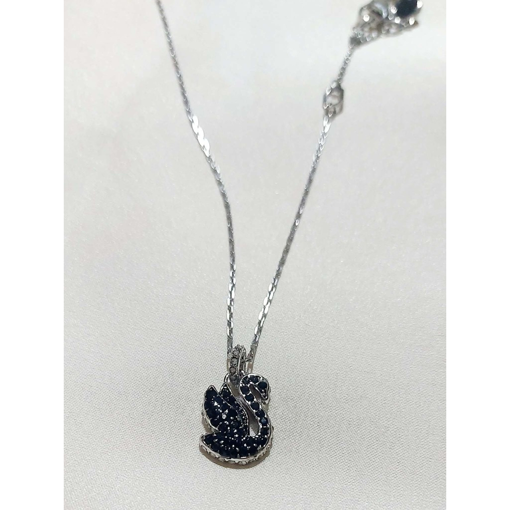 Elegant Black Swarovski Necklace | Black Swarovski & White Diamond Accents | Adjustable product photo 1