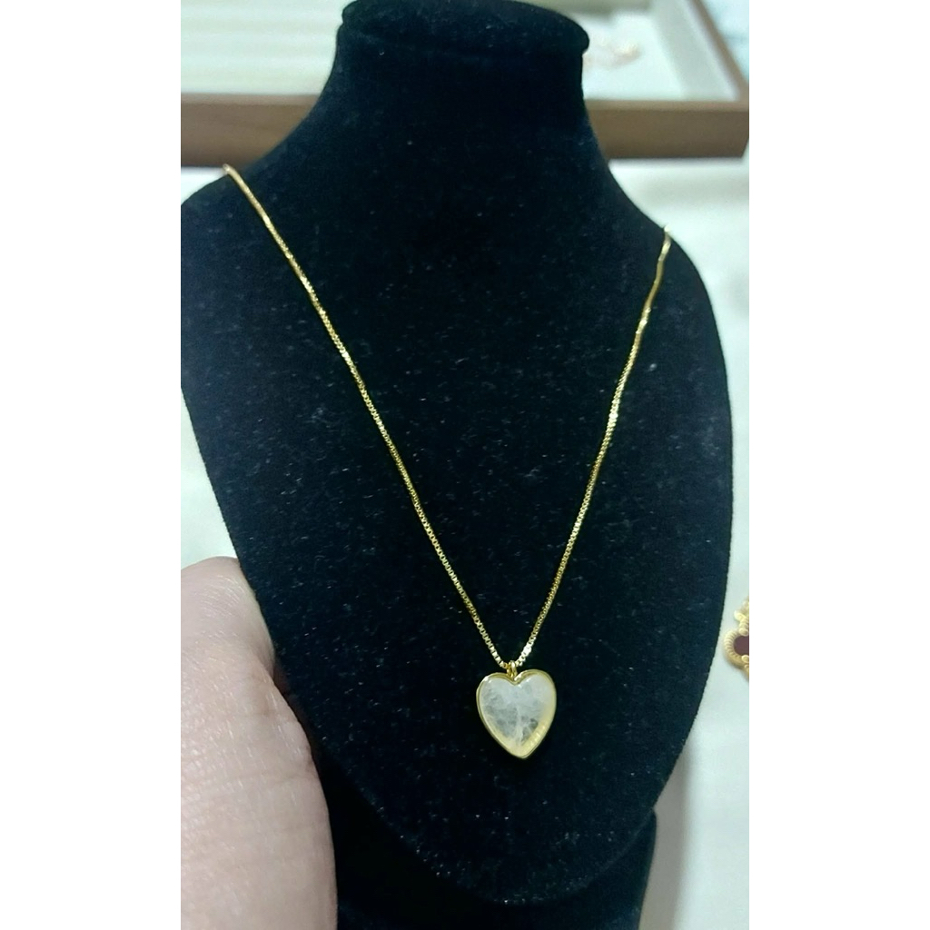 Heart Framed Moonstone Necklace | Yellow Gold Setting | Elegant Statement Piece product photo 3