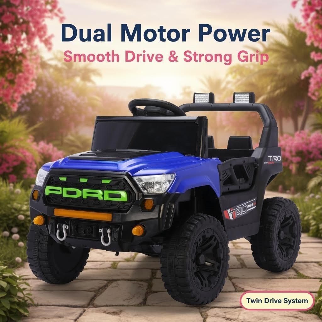 PRRD Rechargeable Car For Kids up to 6 years old wit music and light wit remote control and manual - Image 2