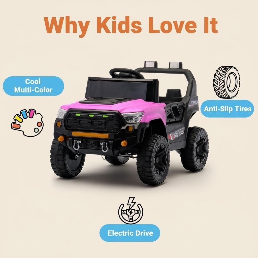 PRRD Rechargeable Car For Kids up to 6 years old wit music and light wit remote control and manual - Image 7