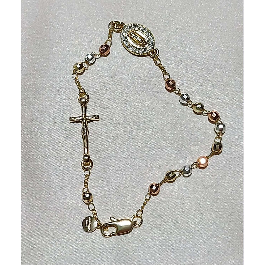 Tri-Color Rosary Bracelet | Miraculous Medal & Crucifix product photo 3