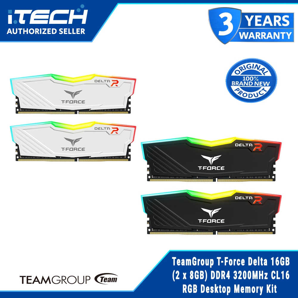 [MEGA SALE] TeamGroup T-Force Delta 16GB (2 x 8GB) DDR4 3200MHz CL16 RGB Desktop Memory Kit