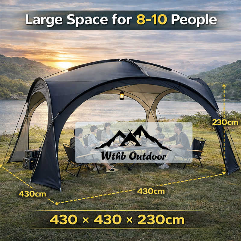 WTHB outdoor camping tent Portable waterproof family tent for 8-12 person with Door Cloth sun shade — view 3