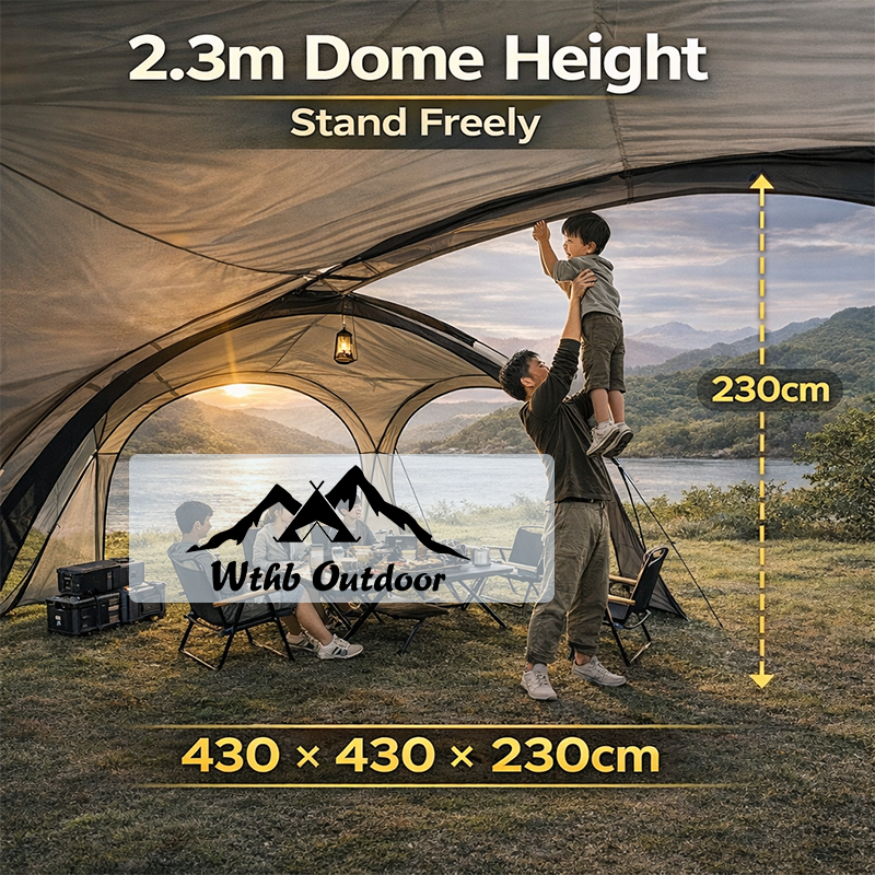 WTHB outdoor camping tent Portable waterproof family tent for 8-12 person with Door Cloth sun shade — view 4
