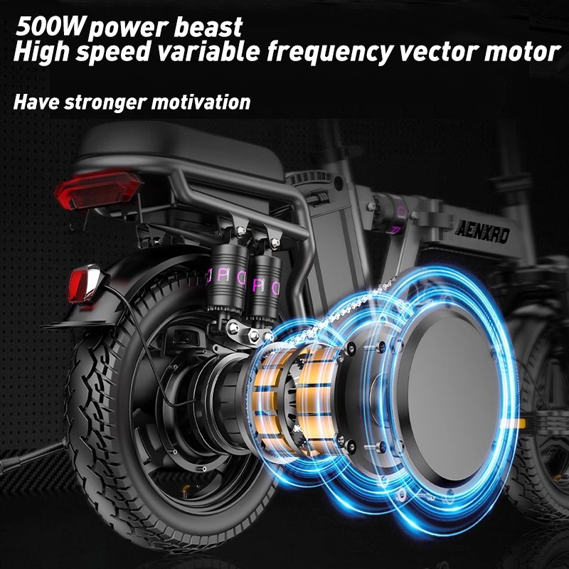 Electric bike for adult foldable Two Wheels e bike 48V12A 14 inch Multiple shock absorbers ABS brake - Image 4