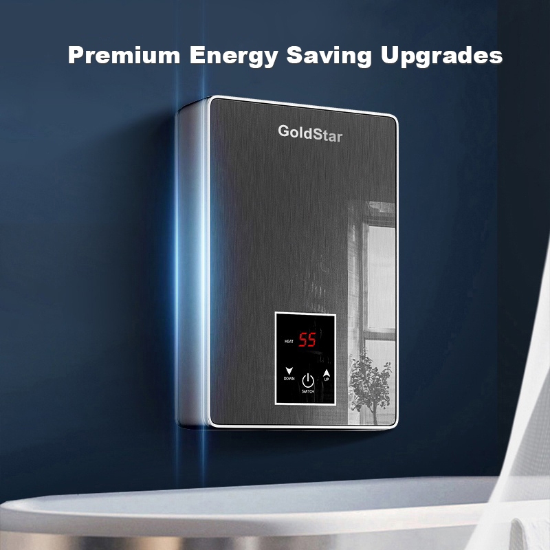 Gold Star Instant Water Heater Shower Electric LCD Touchscreen With Self-modulating 6500W - Image 2