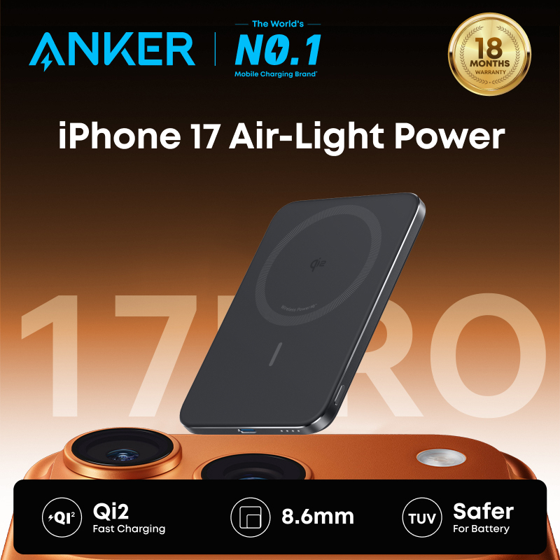 [SWELDO SALE] Anker Nano Power Bank, Ultra-Slim 5,000mAh Magnetic Battery Pack, Qi2 Certified 15W Ma