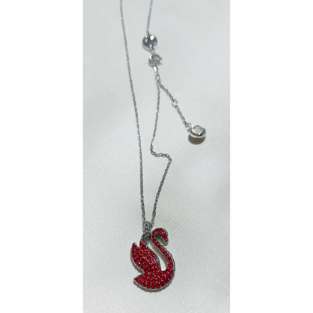 Swan Necklace in Platinum Setting | Adjustable 16–18 Inches